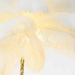 Luxury Ostrich Feather Palm Tree Floor Lamp Detail