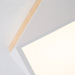 Macaron Geometric Wood Acrylic LED Ceiling Light Detail