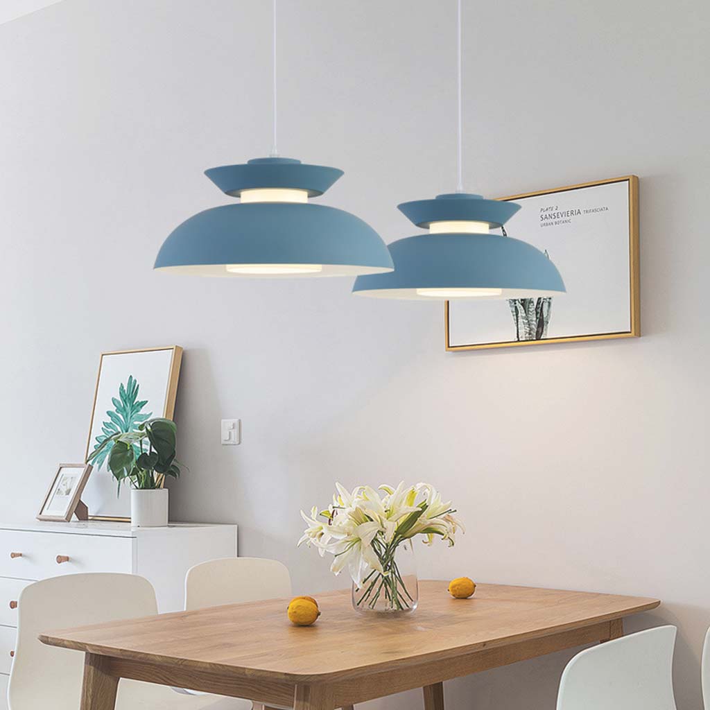 Macaron UFO Pendant Light Dining Room Blue