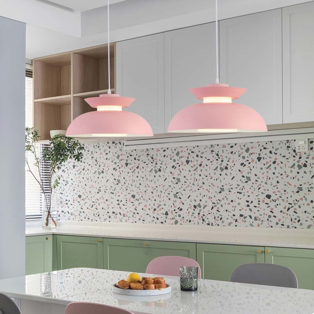 Macaron UFO Pendant Light Pink Dining Room