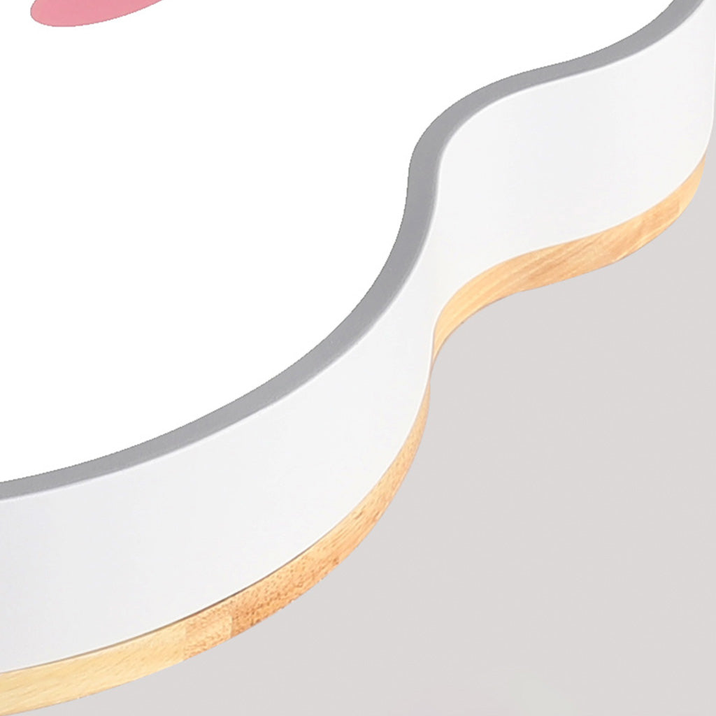 Macaron Wood Iron Flush Mount Cloud Ceiling Light Detail
