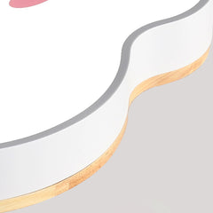 Macaron Wood Iron Flush Mount Cloud Ceiling Light Detail