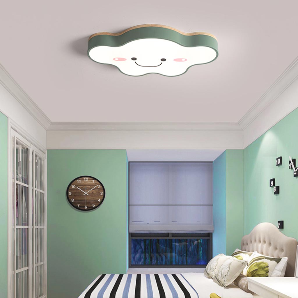 Plafonnier LED en fer acrylique forme nuage à 2 couleurs pour salon chambre  d'enfant