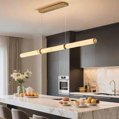 Marble Linear Pendant Light Cylinder Horizontal