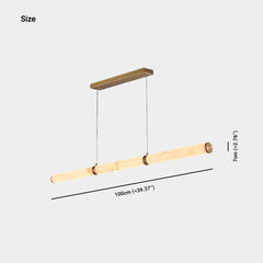 Marble Linear Pendant Light Cylinder Horizontal
