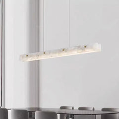 Marble Linear Pendant Light Dimmable LED for Dining Room