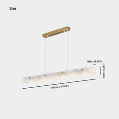 Marble Linear Pendant Light Dimmable LED for Dining Room