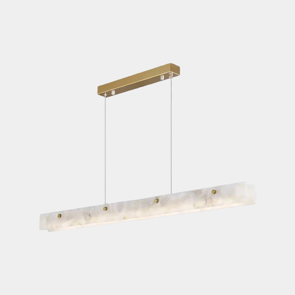 Marble Linear Pendant Light Dimmable LED for Dining Room