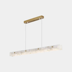 Marble Linear Pendant Light Dimmable LED for Dining Room