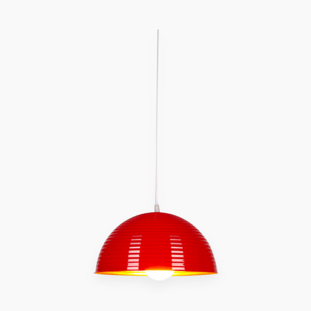 Metal Dome Pendant Light Red