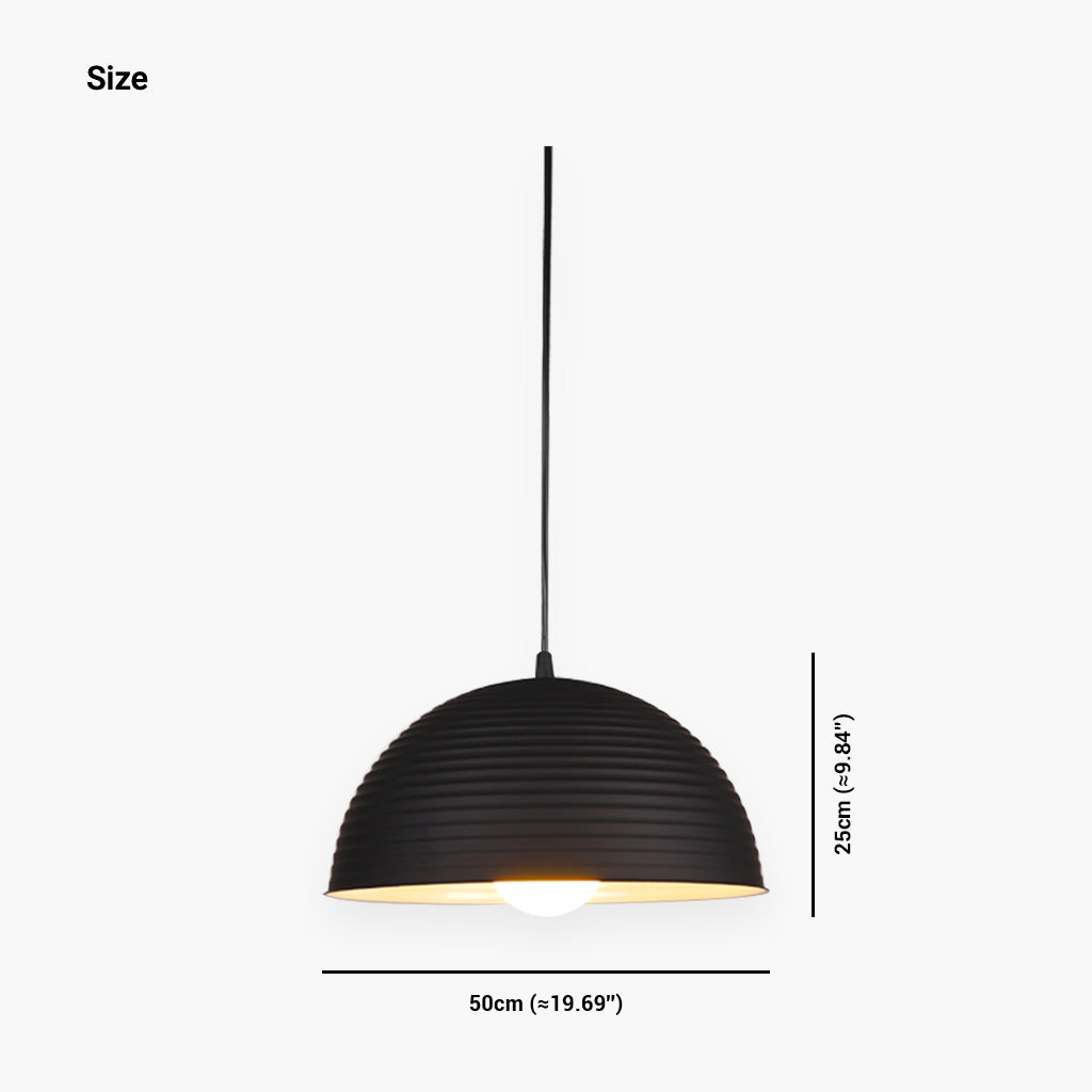 Metal Dome Pendant Light Size