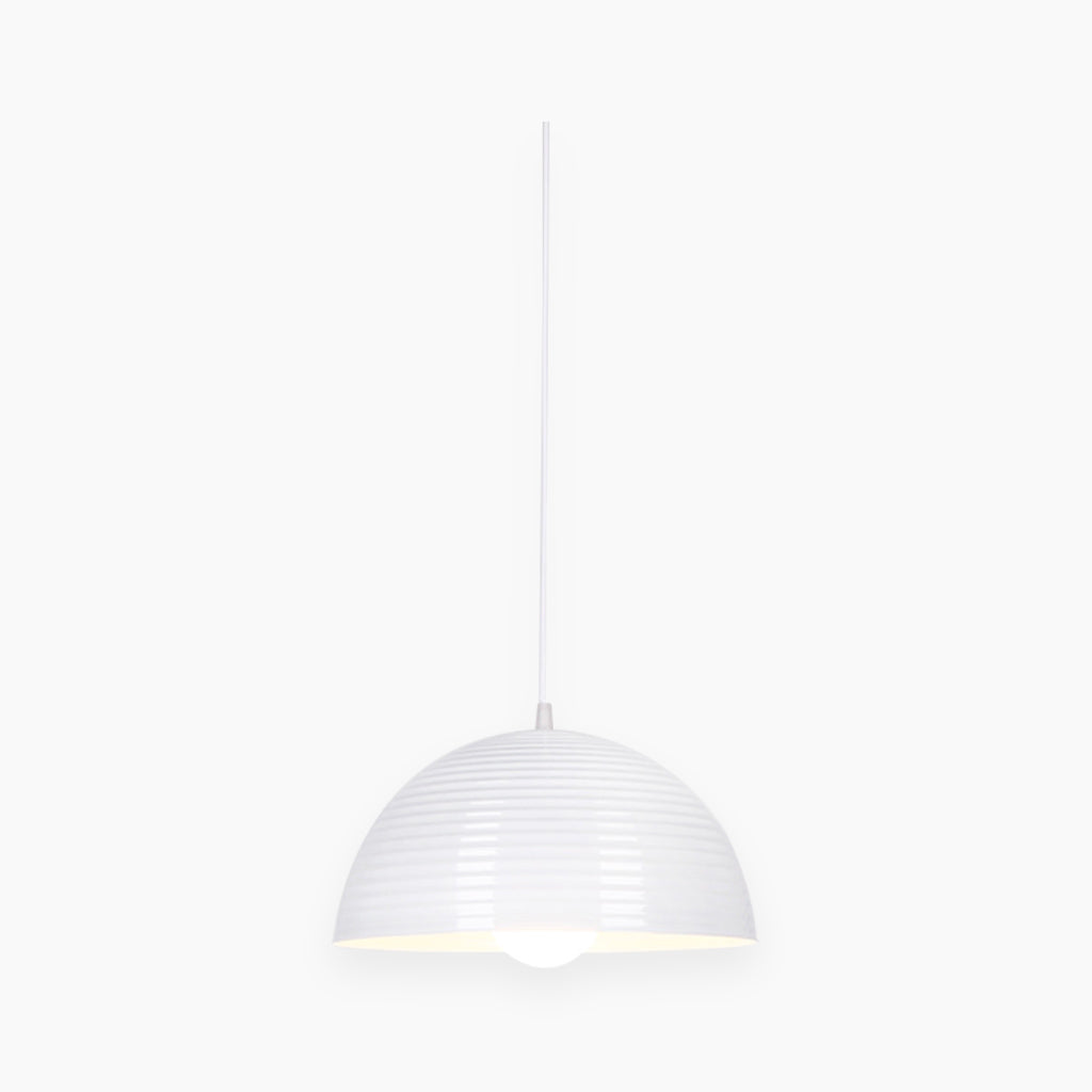 Metal Dome Pendant Light White