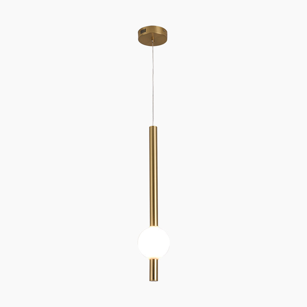 Pendant Light LED Linear Hanging Metal Milk Glass White Tube Dia3.2cm H60cm Dia1.26 x H23.62