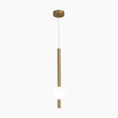 Metal & Milk Glass LED Linear Pendant Light  Brass Tube