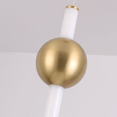 Metal & Milk Glass LED Linear Pendant Light  Room Brass Globe