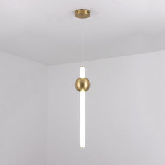 Metal & Milk Glass LED Linear Pendant Light White Tube