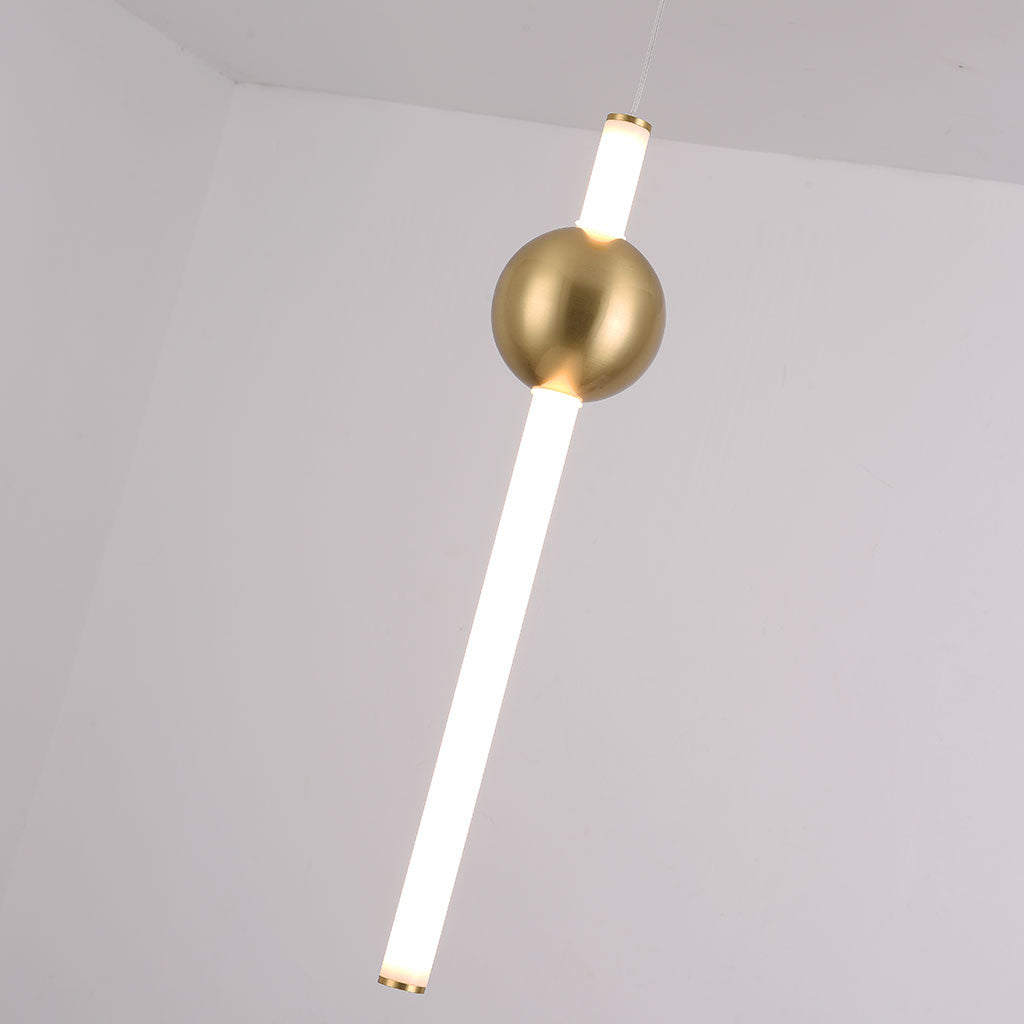 Metal & Milk Glass LED Linear Pendant Light  Tube