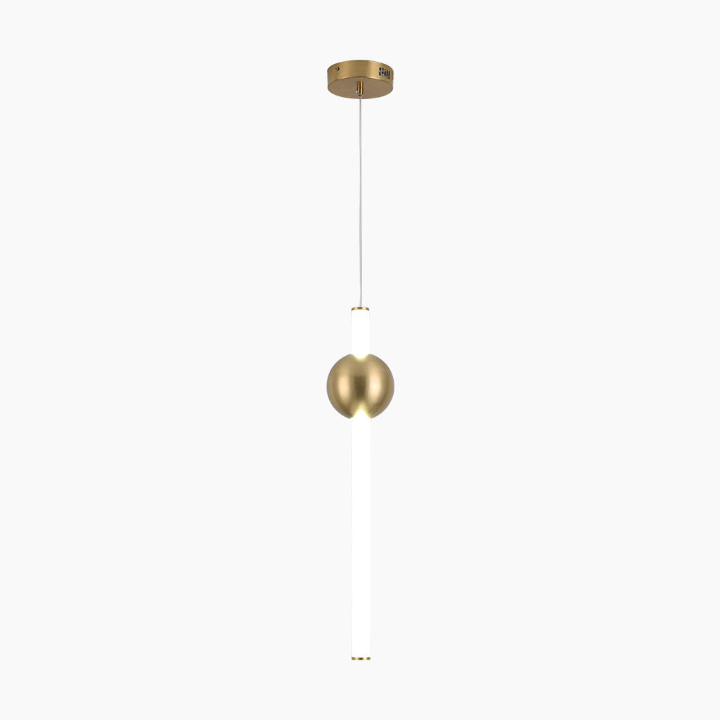 Metal & Milk Glass LED Linear Pendant Light White Tube