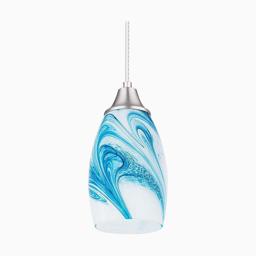 Minimalist Art Glass Marble Pendant Light Blue