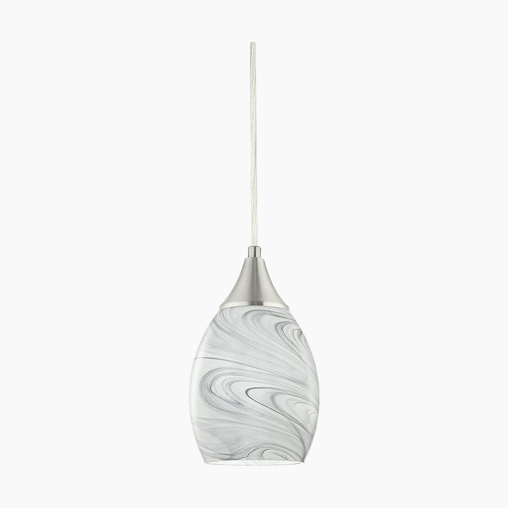 Minimalist Art Glass Marble Pendant Light Grey