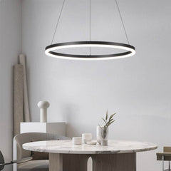 Minimalist Black LED Loop Ring Aluminum Chandelier Coffee Table 1 Circle