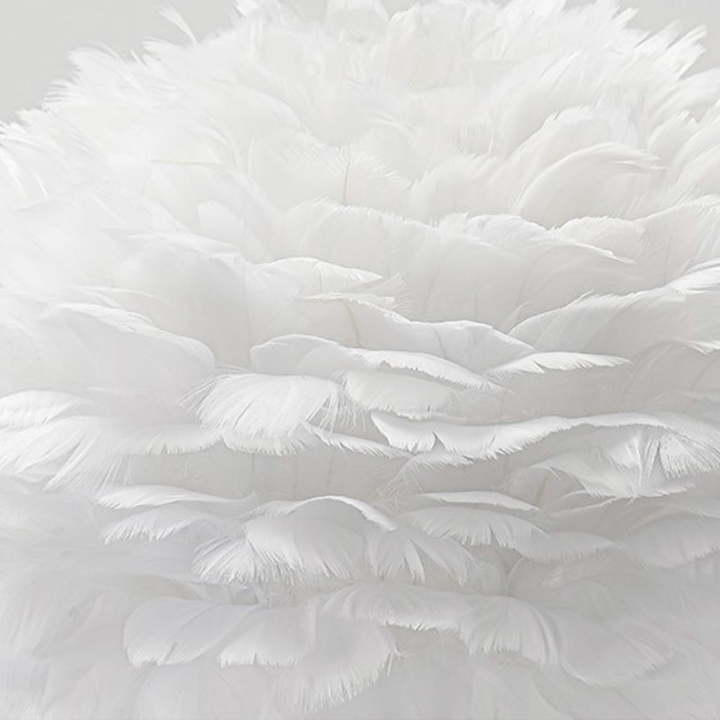 Minimalist Bloom White Feather Bedside Table Lamp Fluffy