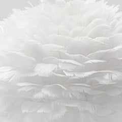 Minimalist Bloom White Feather Bedside Table Lamp Fluffy