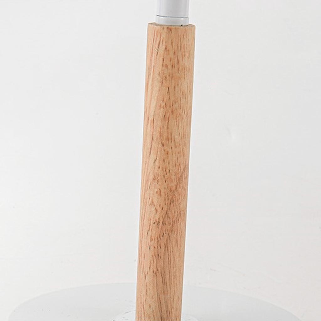 Minimalist Bloom White Feather Bedside Table Lamp Wood