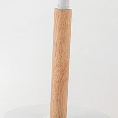 Minimalist Bloom White Feather Bedside Table Lamp Wood