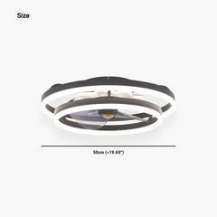 Minimalist Double Ring LED Fandelier Size