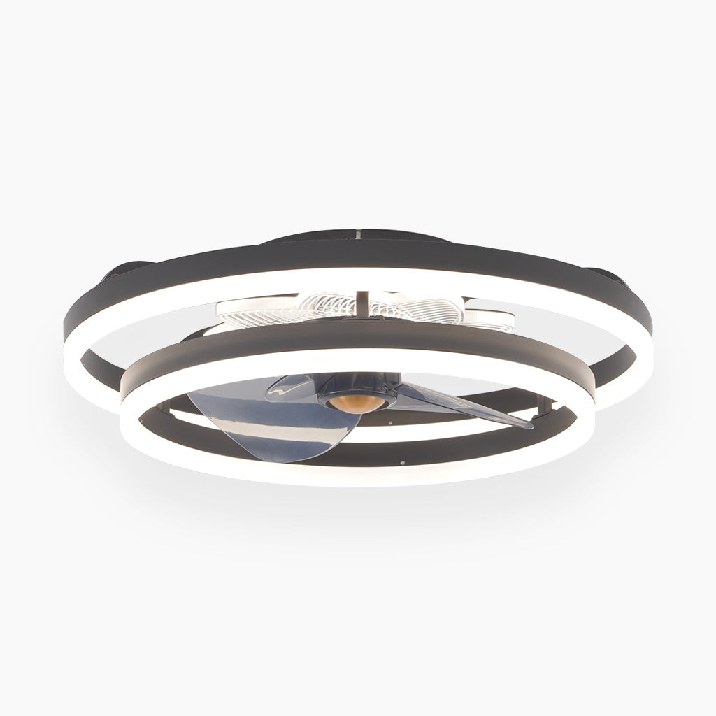 Minimalist Double Ring LED Fandelier
