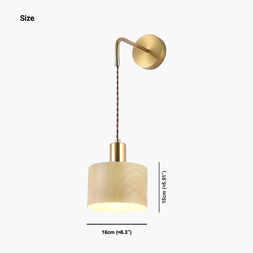 Minimalist Iron Brass Wall Sconce Light Size
