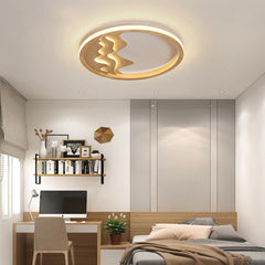 Minimalist Modern Wood Zen Flush Mount Ceiling Light Bedroom