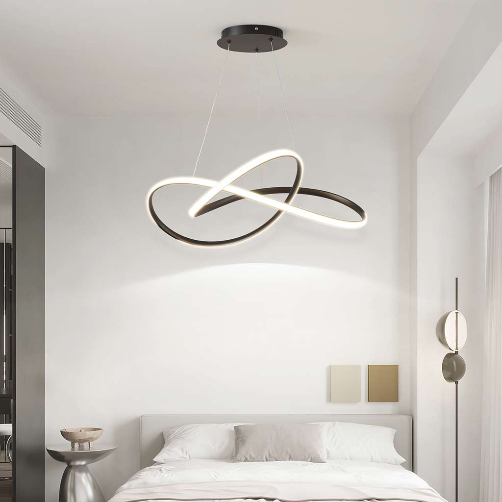 Minimalist Twisted Linear LED Chandelier Ceiling Light Bedroom