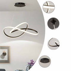 Minimalist Twisted Linear LED Chandelier Ceiling Light Detail