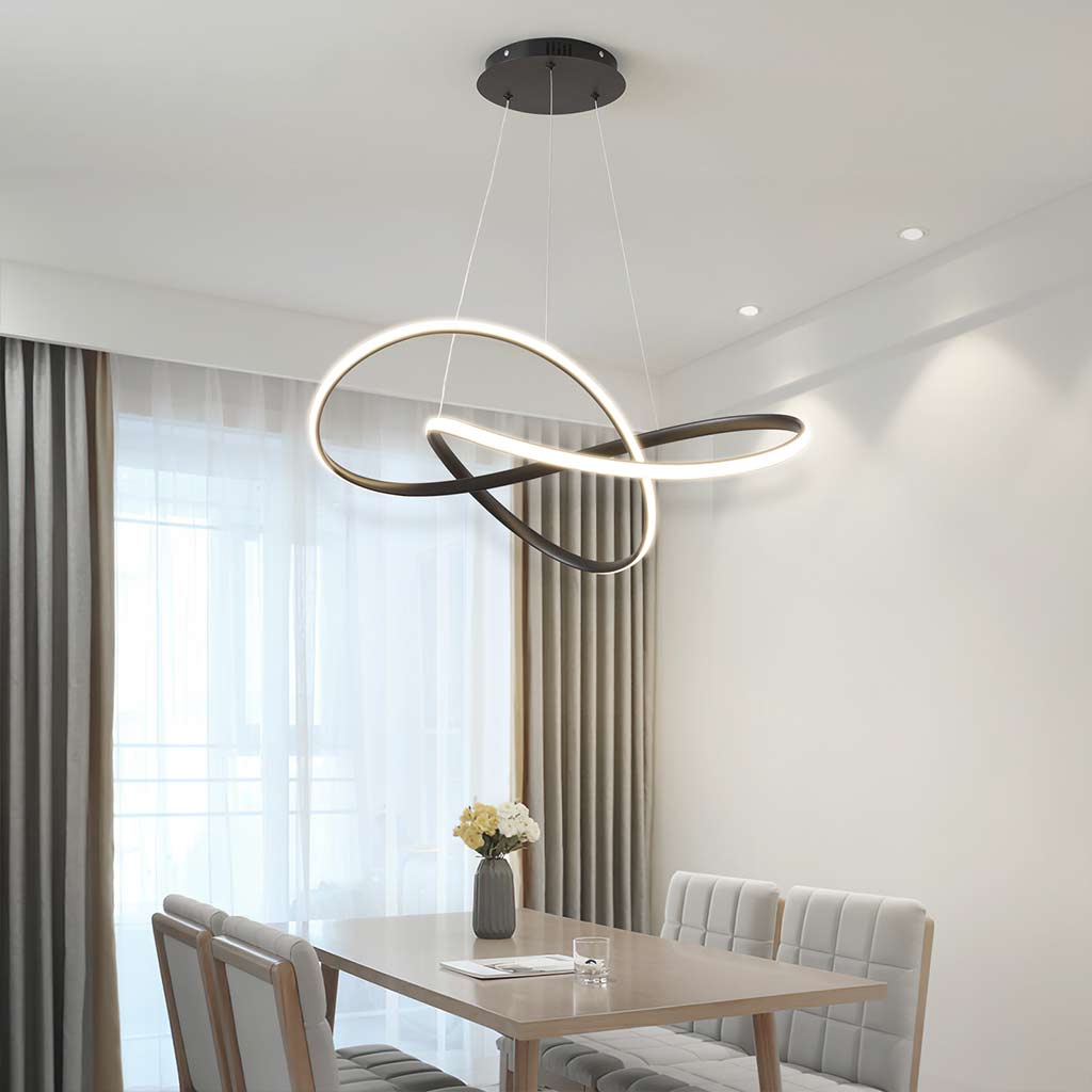 Minimalist Twisted Linear LED Chandelier Ceiling Light Dining Room