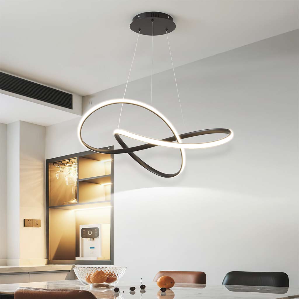 Minimalist Twisted Linear LED Chandelier Ceiling Light Table