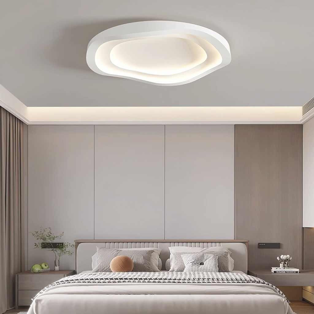 White Dimmable Flush Mount LED Wave Ceiling Light | VAXLAMP