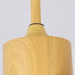 Minimalist Wood Blade Quiet Ceiling Fan with Light Detail Rod