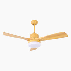 Minimalist Wood Blade Quiet Ceiling Fan with Light Main Log