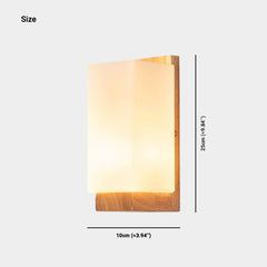 Lámpara de pared rectangular de madera minimalista para mesita de noche