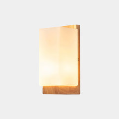 Lámpara de pared rectangular de madera minimalista para mesita de noche