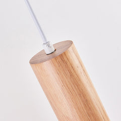 Minimalist Wood Tube Plug In Wall Mounted Lamp Detail