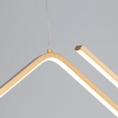 Modern Adjustable Wave Line Gold LED Pendant Light Detail