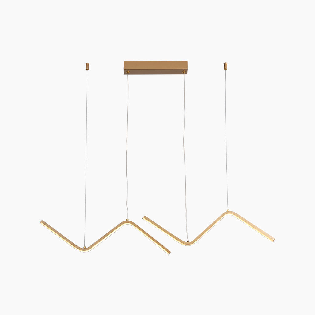 Modern Adjustable Wave Line Gold LED Pendant Light Main