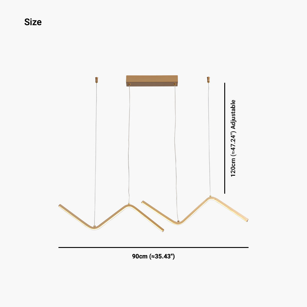 Goldwave Led Modern Adjustable Wave Line Gold LED Pendant Light | VAXLAMP