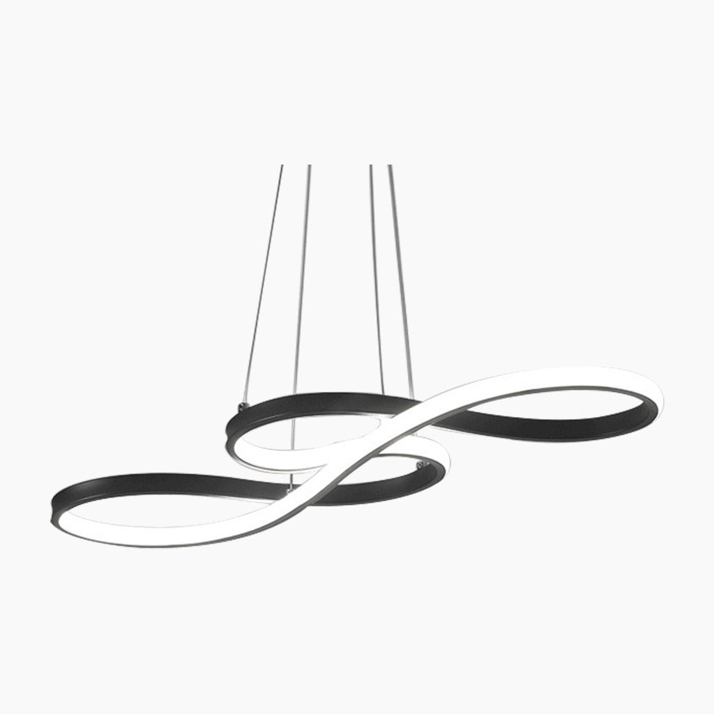 Modern Artistic Metal Curved LED Chandelier Black
