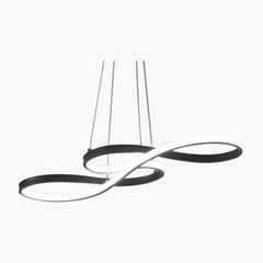 Modern Artistic Metal Curved LED Chandelier Black