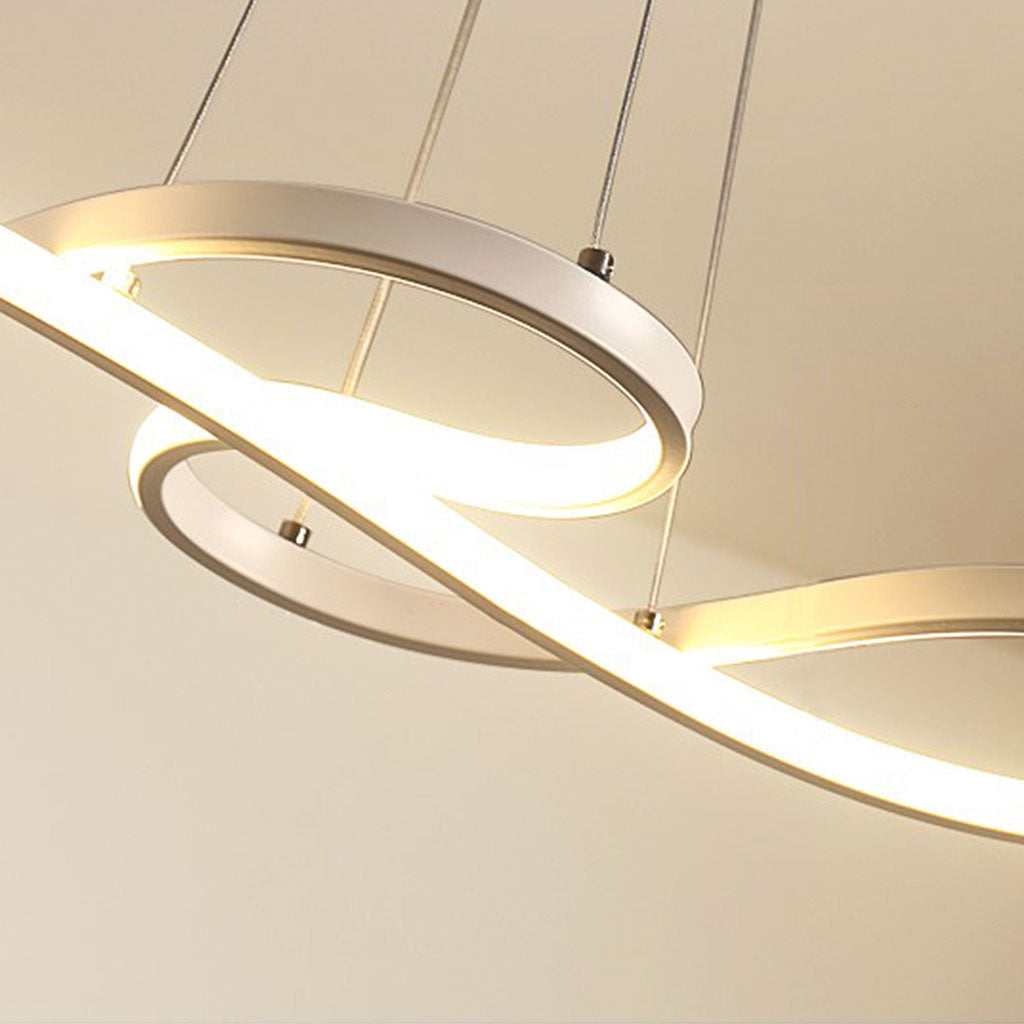 Modern Artistic Metal Curved LED Chandelier Detail