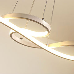 Modern Artistic Metal Curved LED Chandelier Detail